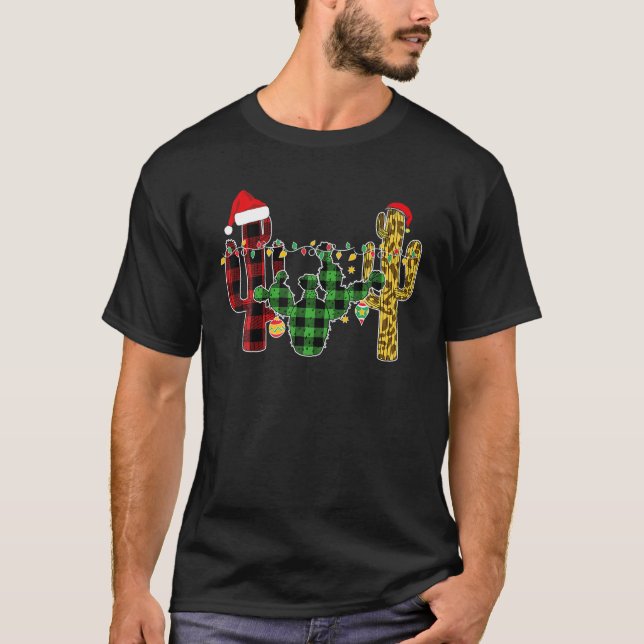 Camiseta Festa de Natal do Leopardo da Xadrez de Buffalo Ca (Frente)