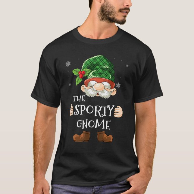Camiseta Festa de Natal do Sporty Gnomo Matching Family Gro (Frente)