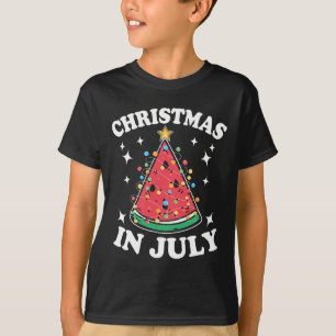 Camiseta Festa de Natal em Julho Melancia Árvore de Natal