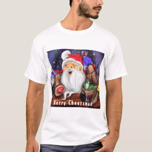 Camiseta Festa de Natal Engraçada para Papais noeis e Rebe