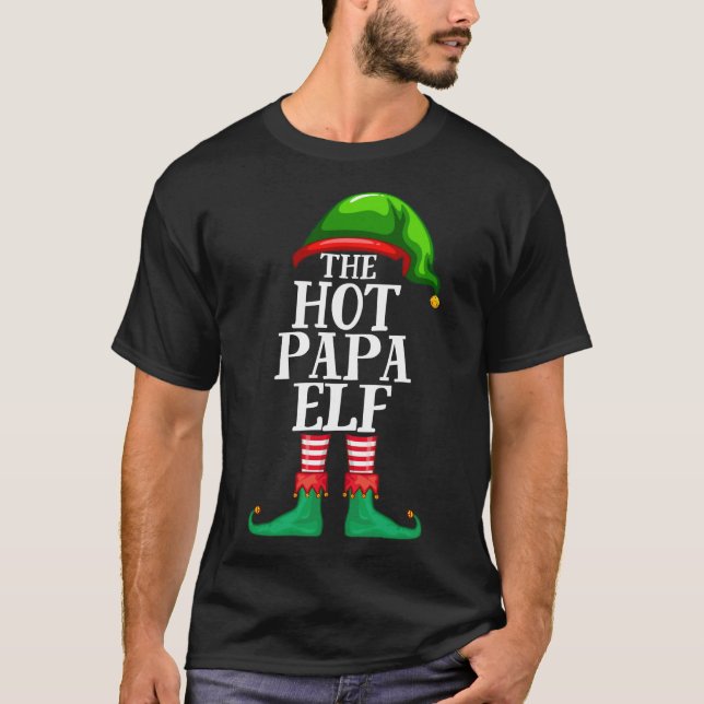 Camiseta Festa de Natal Familiar do Quente Papa Elf Matando (Frente)