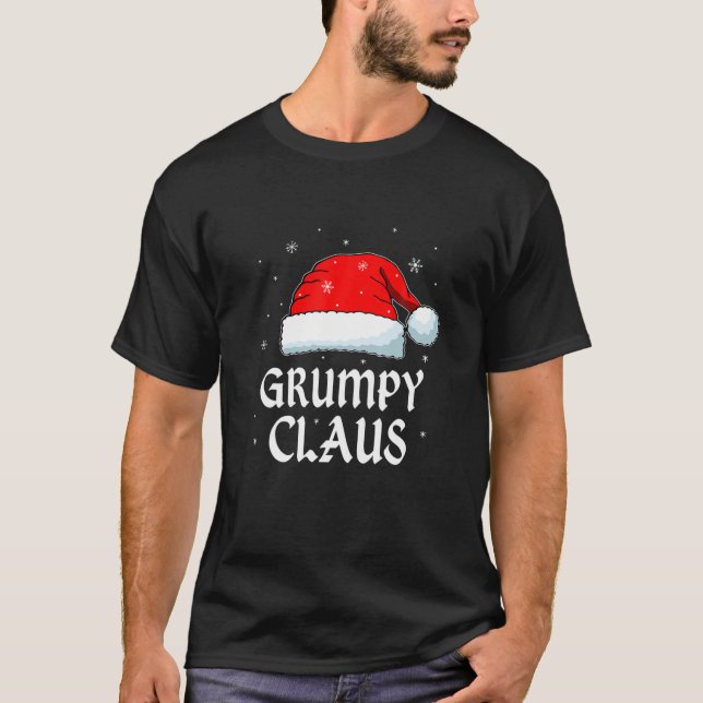 Camiseta Festa de Natal Grumpy Claus Santa Hat (Frente)