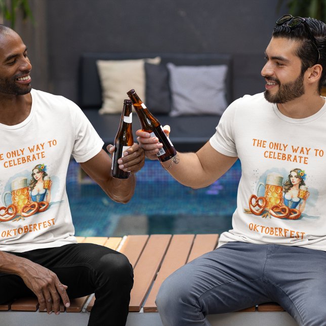 Camiseta Festa De Oktoberfest Com Cerveja E Pretzels ai (Criador carregado)