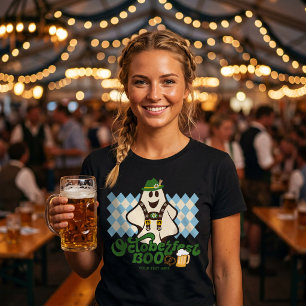Camiseta Festa de Oktoberfest Fantasma Bonito Halloween Tem