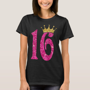 Camiseta Festa de Ouro de Menina de 16 Anos de Idade