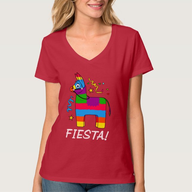 Camiseta Festa de Piñata dos desenhos animados! (Frente)