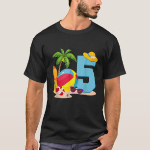 Camiseta Festa de Piscina de Bola de Praia, 5 anos, Anivers