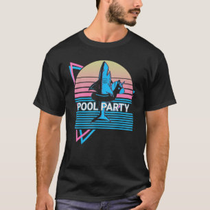 Camiseta Festa de Piscina de Retro de Tubarão de Baleia