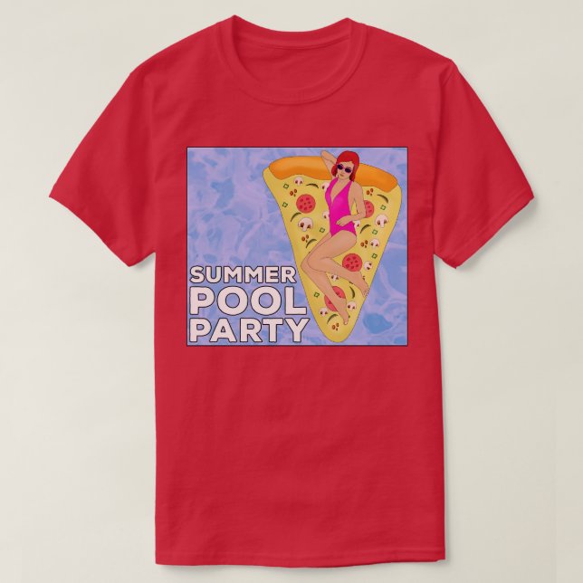 Camiseta Festa de Piscina de Verão (Frente do Design)