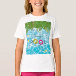 Camiseta Festa de Piscinas Tropicais Nadando Piscina Aniver