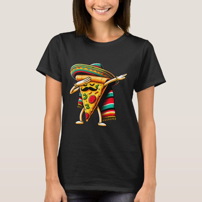 Camiseta Festa de Pizza Dabbing Cinco De Mayo Mexicano Dive (Frente)