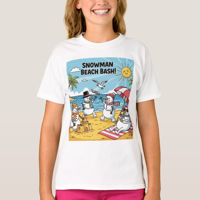 Camiseta Festa de Praia dos Bonecos de Neve (Frente)