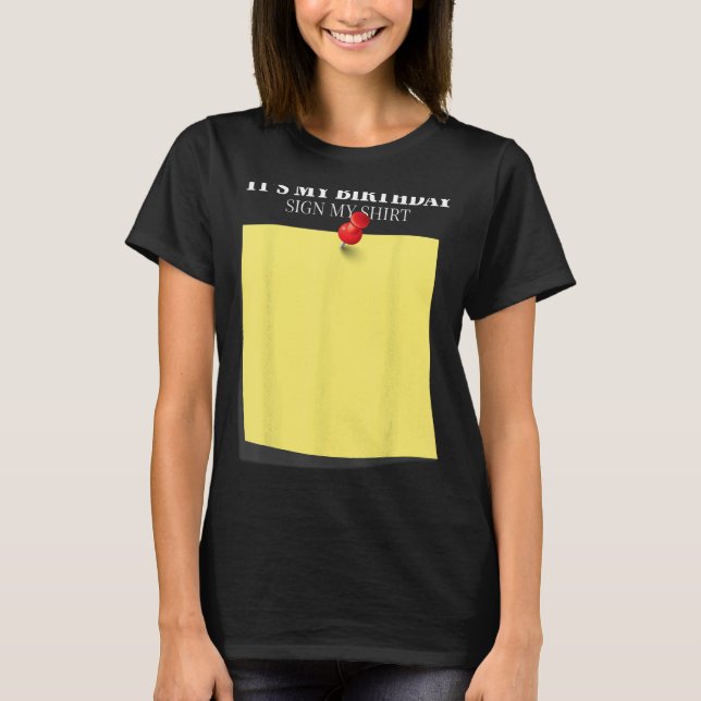 Camiseta Festa de Presente de Aniversário Engraçada Sinal D (Frente)