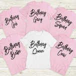 Camiseta Festa de Rainha e Grupo de Tripulação de Aniversár<br><div class="desc">Você quer fazer uma declaração na sua próxima festa de aniversário? Então, comprar camisas de grupo de aniversário personalizadas para todos na festa e tenham as fotos mais divertidas e memoráveis! Estas camisetas na moda são perfeitas para raparigas, rapazes e até adultos. Não só fazem um presente de excelente, como...</div>