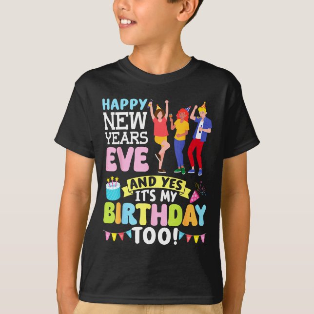 Camiseta Festa de Réveillon e Sim É Meu Aniversário (Frente)