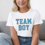 Camiseta Festa de Revolução do Gênero Bebê Azul do Team Boy<br><div class="desc">Esportes azuis claros "Team Boy" senhoras camiseta em letra esportiva</div>