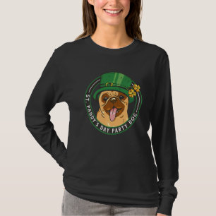 Camiseta Festa de São Pattilos Cão Pug Patricks Day Leprech