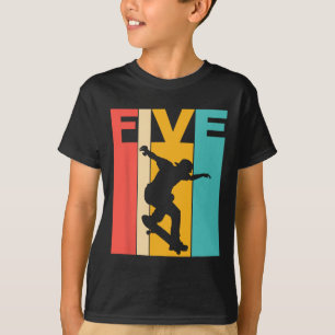 Camiseta Festa de Skateboarding de 5 anos de idade do skati