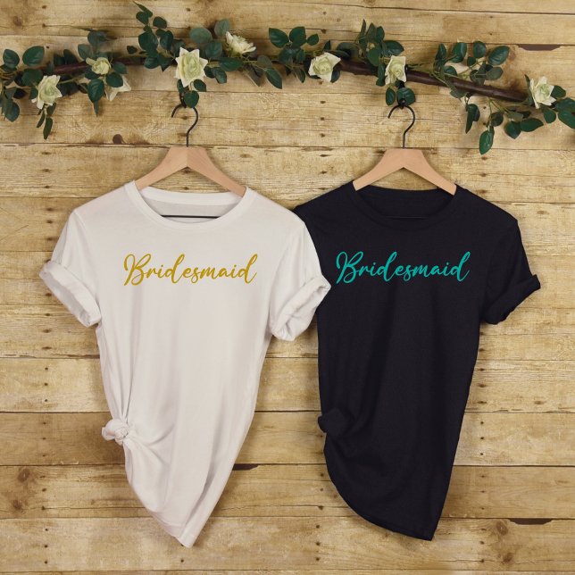 Camiseta Festa de solteira Branca Dourada de Bridesmaid (Criador carregado)