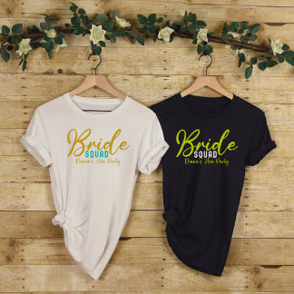 Camiseta Festa de solteira Brilhante Dourada ao Esquadrão