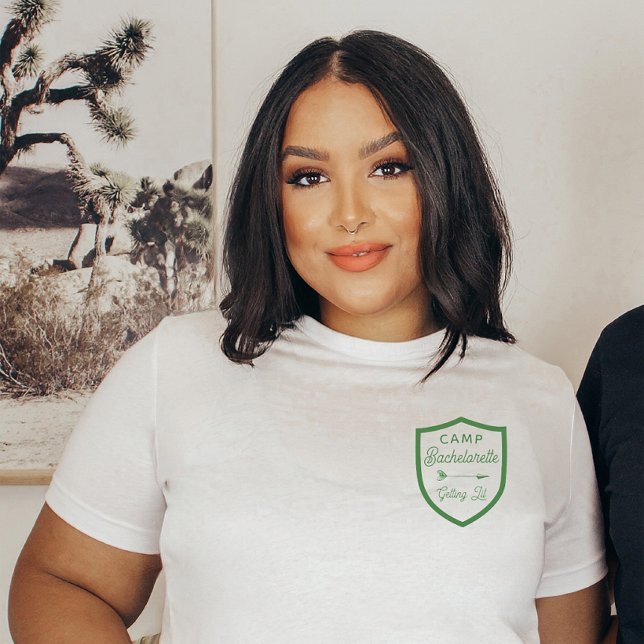 Camiseta Festa de solteira de acampamento personalizado sen (Criador carregado)