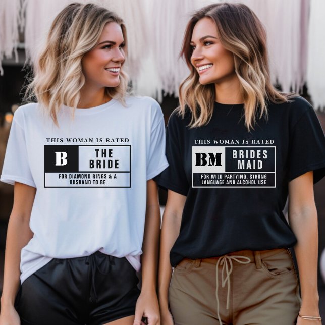 Camiseta Festa de solteira de classificação noiva (Bride Rating Bachelorette Party T-Shirt
)