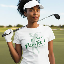 Camiseta Festa de Solteira de Golfe É Hora de Par-Tee