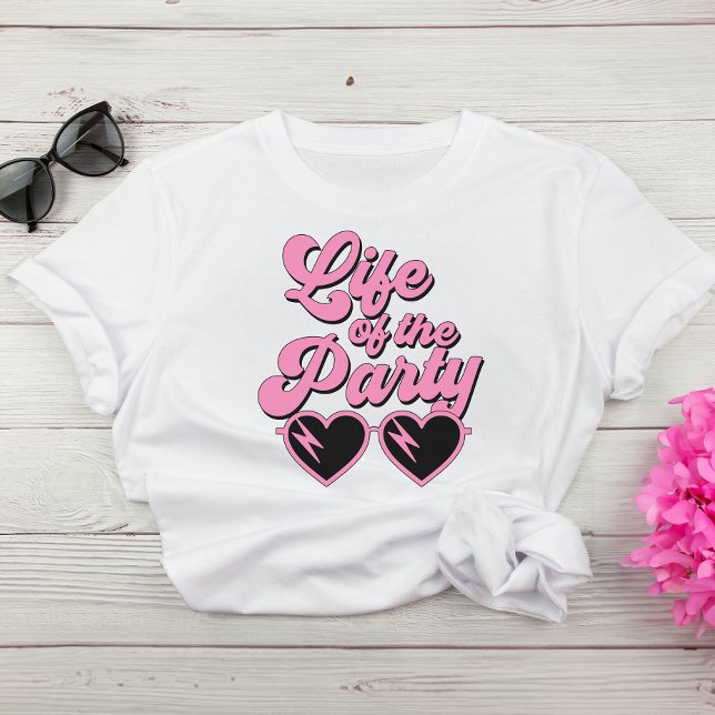 Camiseta Festa de solteira de Script Rosa Quente-Cor (Celebrate the bride-to-be in fun and style at her bachelorette party)