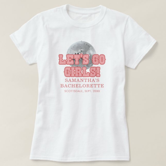 Camiseta Festa de Solteira Disco Retro Personalizada Corres (Frente do Design)