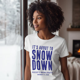 Camiseta Festa de Solteira Divertida na Neve de Inverno Bra