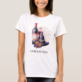 Camiseta Festa de solteira Gótica de Vinho de Bruxa