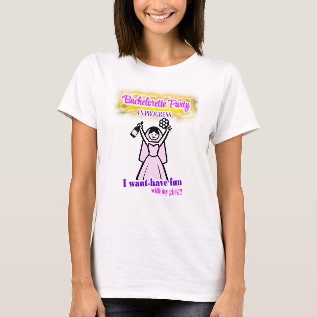 Camiseta Festa de Solteira - Noiva se diverte (Frente)
