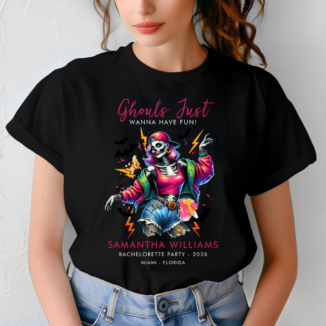 Camiseta Festa de solteira Rosa Ghouls Hallowen (Criador carregado)
