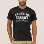 Camiseta Festa de Solteiro<br><div class="desc">Despedida de solteiro.. o último gosto da camiseta turística de liberdade... faça-o memorável nos últimos dias de liberdade antes de amarrar o nó...  visto de solteiro ideal para sua última noite de ser solteiro...  humor tee de Ricaso</div>