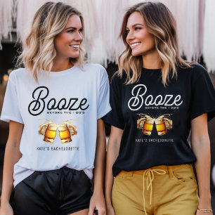 Camiseta Festa de Solteiro(a) Booze Before I Do's