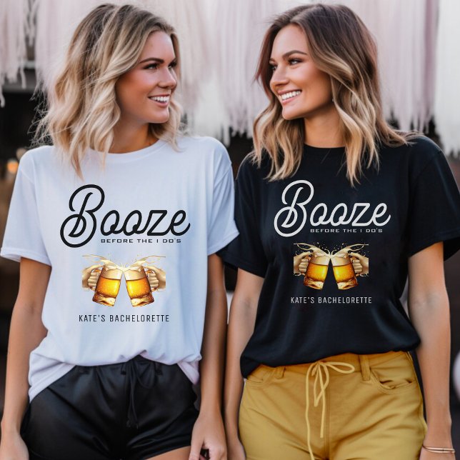 Camiseta Festa de Solteiro(a) Booze Before I Do's (Booze Before I Do's Bachelorette Party T-Shirt
)