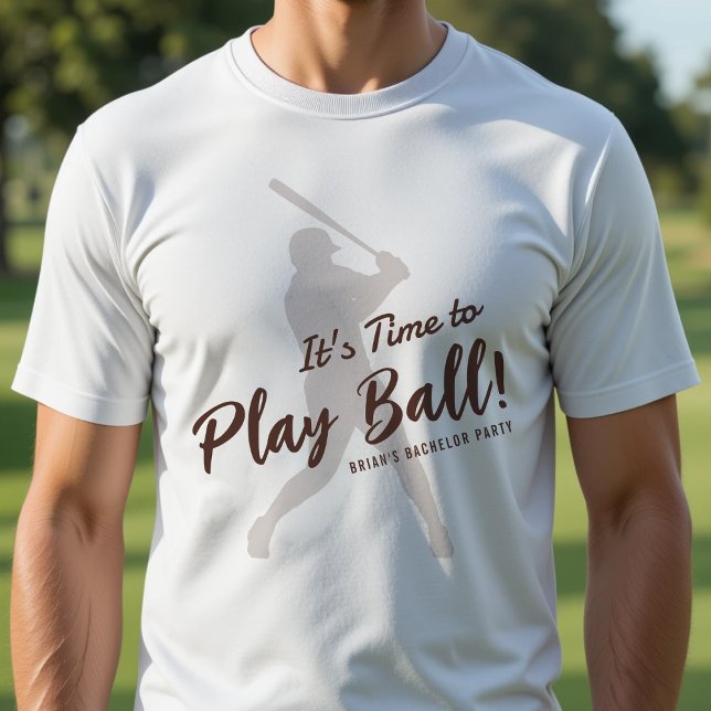 Camiseta Festa de Solteiro de Beisebol É Hora de Jogar Bola (Criador carregado)