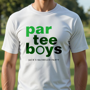 Camiseta Festa de Solteiro de Golfe Par Tee Boys Branco