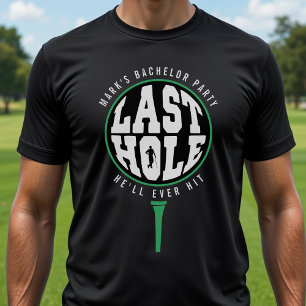 Camiseta Festa de Solteiro de Golfe Último Buraco Que Ele J