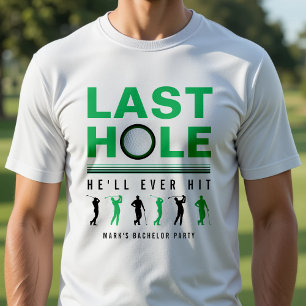Camiseta Festa de Solteiro de Golfe Último Buraco Que Ele J