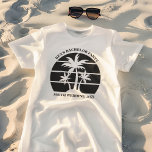 Camiseta Festa de Solteiro na Ilha de Casamento de Bacharel<br><div class="desc">Palmeiras legais em uma camiseta personalizada de festa de solteiro ou de groomsmen. Personalize essas camisetas legais para o seu casamento de destino. Eles são perfeitos para toda a festa de casamento usar em um jantar de ensaio de retiro da ilha ou para uma dama de honra ou melhor amigo....</div>