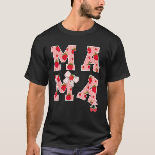 Camiseta Festa de um ano da mamãe morango divertida mãe Str