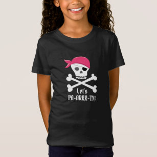 Camiseta Festa de Vamos de Pirata e Caveira Cura e Crossbon