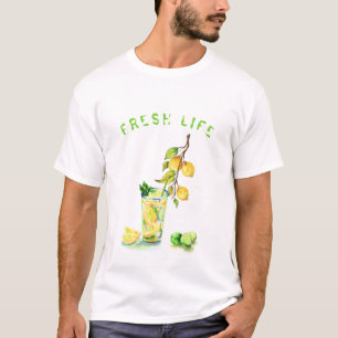 Camiseta Festa de Verão com limão fresco, limonada e limo