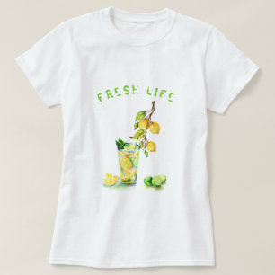 Camiseta Festa de Verão com limão fresco, limonada e limo