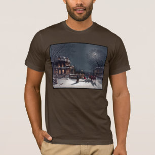 Camiseta Festa de Véspera de Natal Vitoriana Carruagem de I