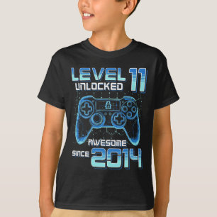 Camiseta Festa de Video Game Nível 11 Desbloqueado Aniversá