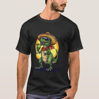 Camiseta Festa Dinossauro T-Rex Dino Cinco De Maio Mexicano