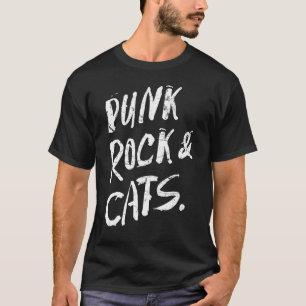 Camiseta Festa Divertida Amantes de Gatos de Punk Rock
