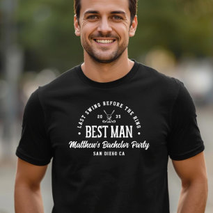 Camiseta Festa Divertida de Solteirão Último Balanço de Gol